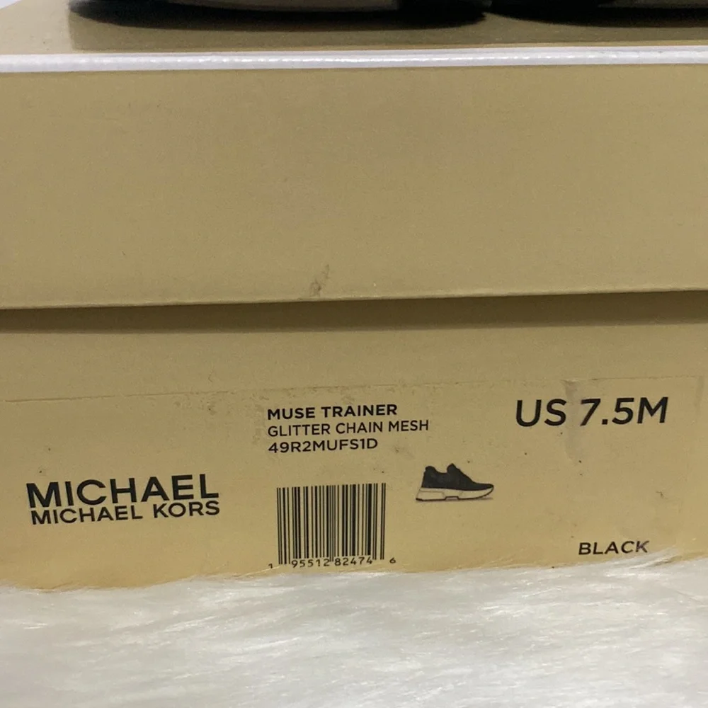 NWT Michael Kors Muse Trainer Glitter Chain Mesh Shoes - Picture 7 of 14